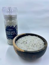 Load image into Gallery viewer, Coarse herb salt blend with green and purple flecks – Boujee Chicken Salt by Summa Salts