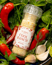 Load image into Gallery viewer, Close-up of Cool Ranch Salt blend – coarse sea salt infused with paprika and herbs