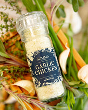 Load image into Gallery viewer, Herb-infused sea salt with green flecks – Garlic Chicken Salt by Summa Salts