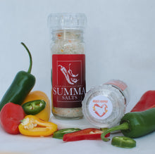 Load image into Gallery viewer, Summa Salts Mixed Pepper Salt grinder, hot and chili pepper blend